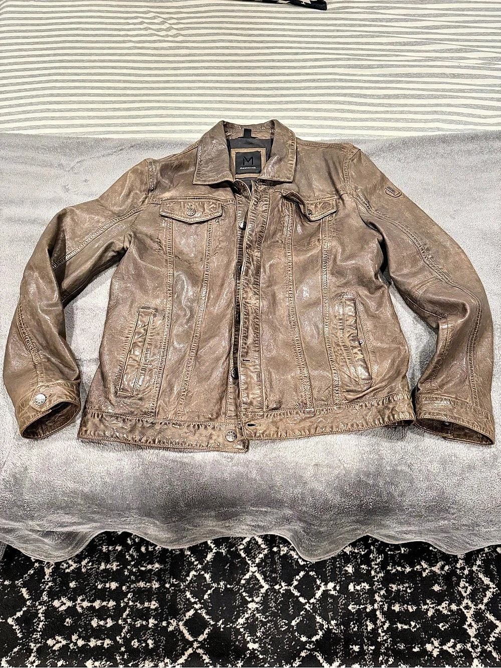 Mauritius Leather Jacket Brown Size Large